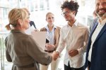 Congratulating Colleague with Handshake