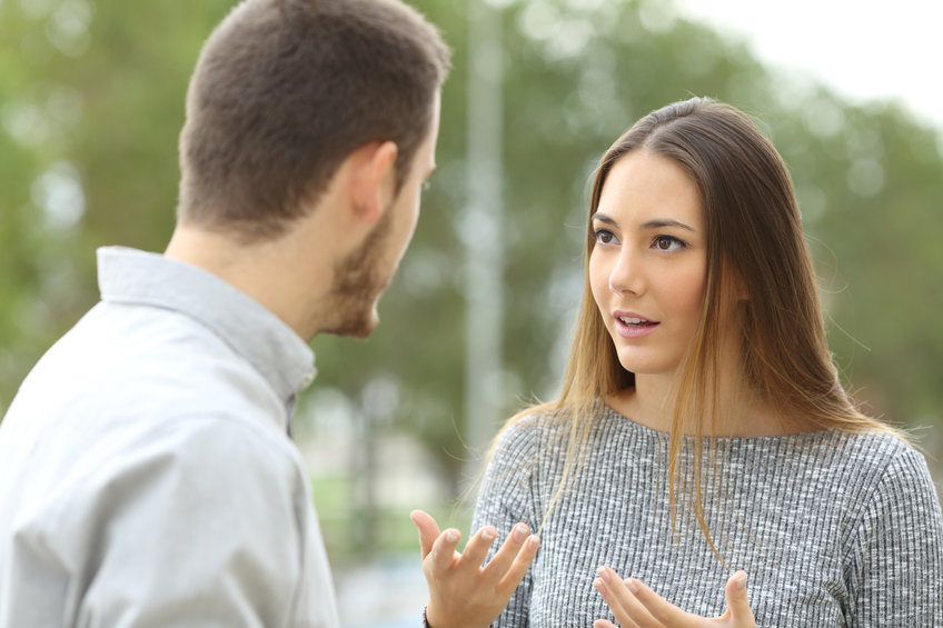 Couple Talking Outdoors