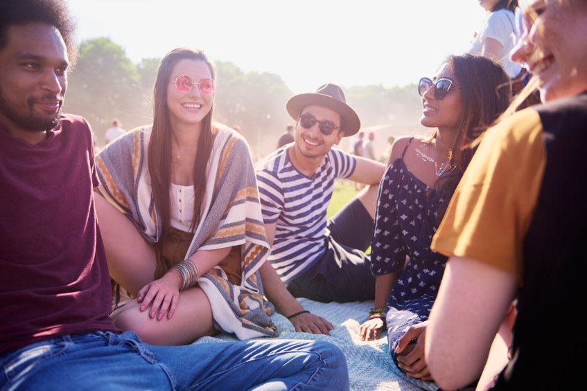 Friends Gathering Outdoors