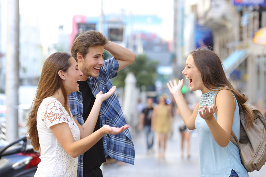 Friends Meeting in the Street