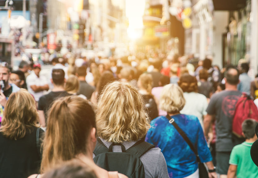 People Walking in a Crowd