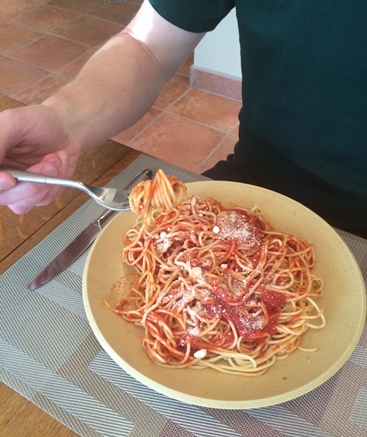 A proper bite of spaghetti