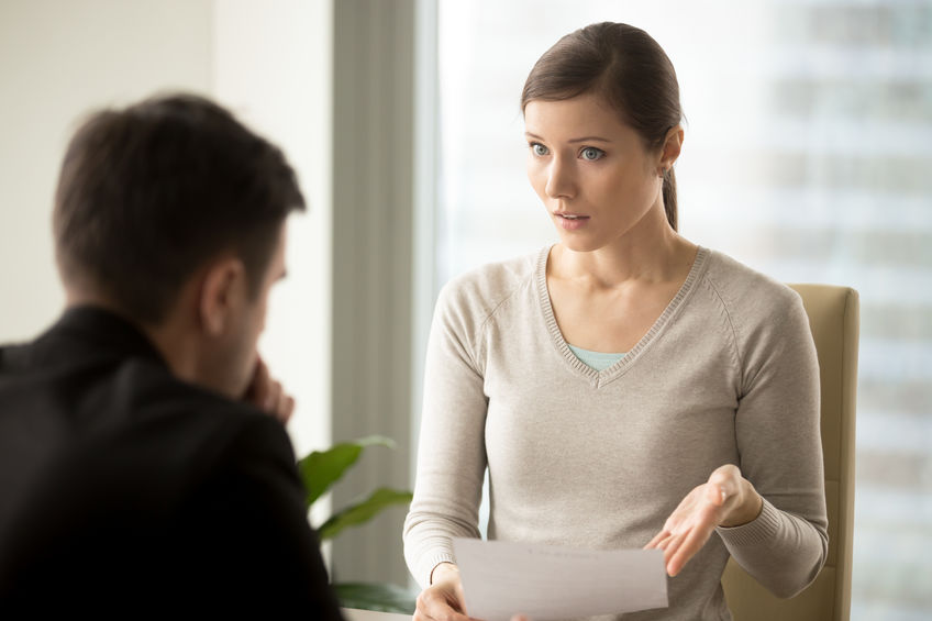 Woman Insisting on Paperwork