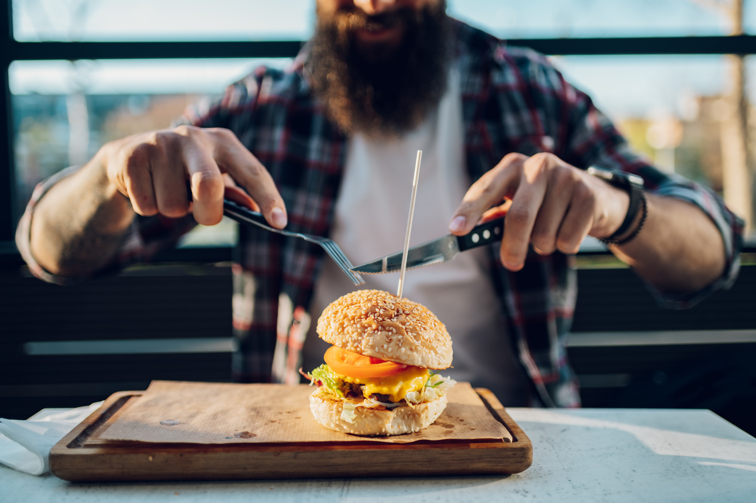 Cutting a Burger