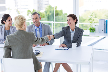 Interview panel with an applicant