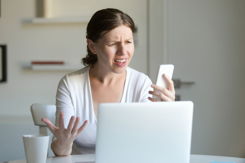 Woman Receiving Rude Message