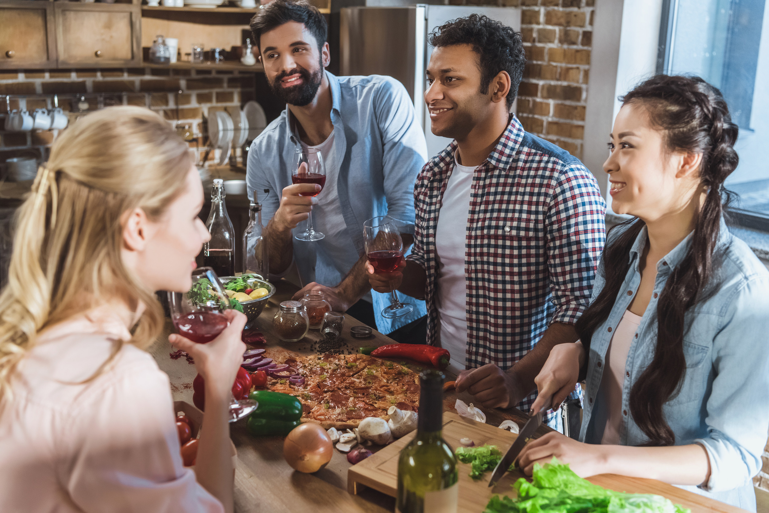 Young People Partying at Home